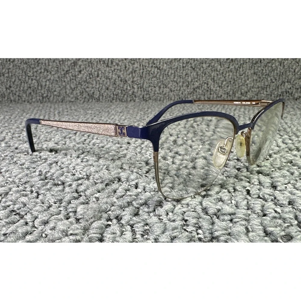 Escada Eyeglasses FRAME ONLY VESB01K 0H60 Blue/Gold 52-18-135‎ Metal